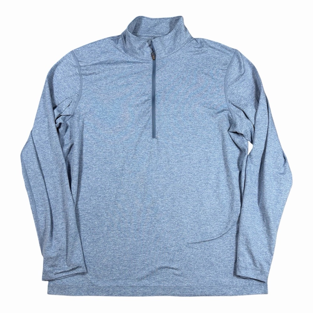 Lululemon Mens Heather Blue Quarter Zip Athleisure 1/4 Sweater XL Performance
